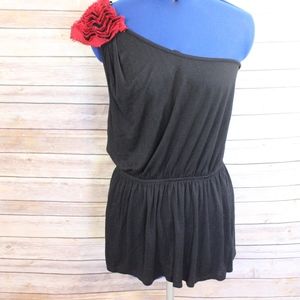 *SOLD* Black One Shoulder top